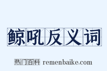 鲸吼反义词是什么意思的图片